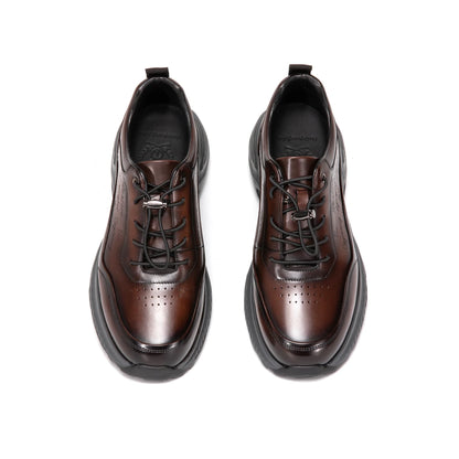 Crafton Heritage Luxe - Men's Artisan Hand-Antiqued Calfskin Clunky Sneakers