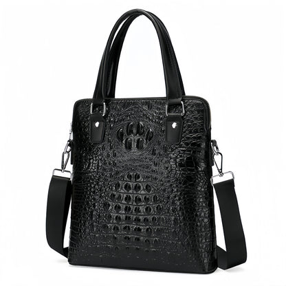 Crocodile pattern genuine leather men's handbag Business briefcase