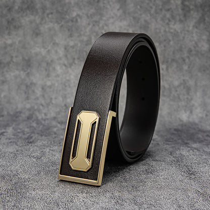 Premium Top-Grain Leather Belt – High-End Business & Casual Men's Dress Strap