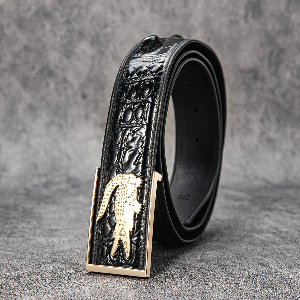 Milanese top layer cowhide crocodile pattern men's business leather belt