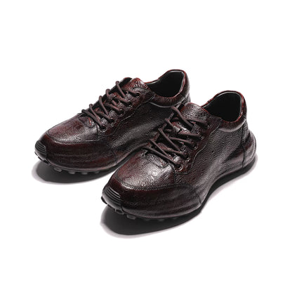 Crafton Heritage - Men's Genuine Wild Cowhide Breathable Soft Sole Stylish Business Retro Casual Jogging Shoes