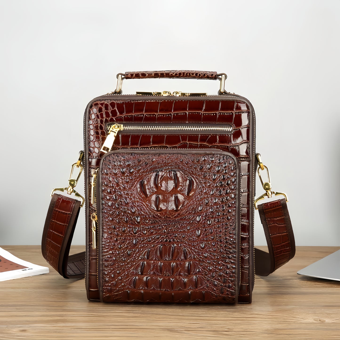 New Fashion Crocodile Pattern Handbag Casual Business Bag