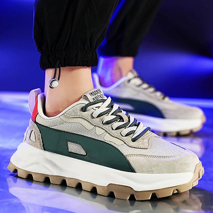 Calveto™ All-Day Comfort TrailRunner Chunky Sneakers | Breathable Mesh & Suede