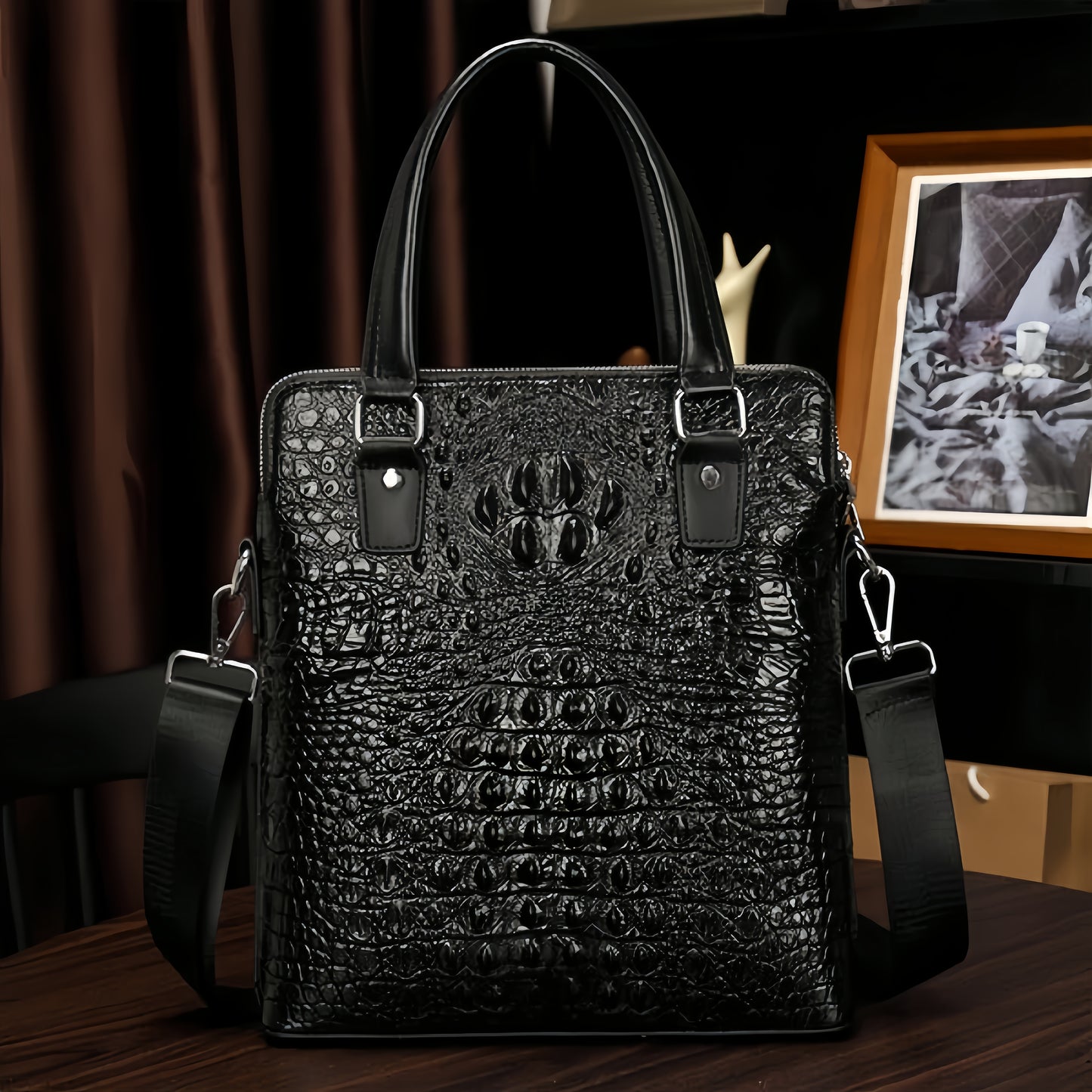 New Fashion Crocodile Pattern Handbag Casual Business Bag