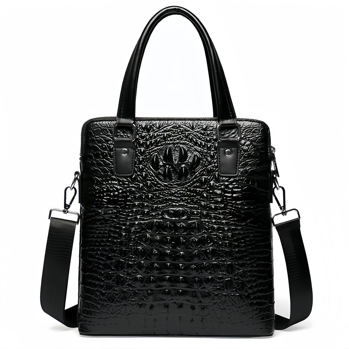 Crocodile pattern genuine leather men's handbag Business briefcase