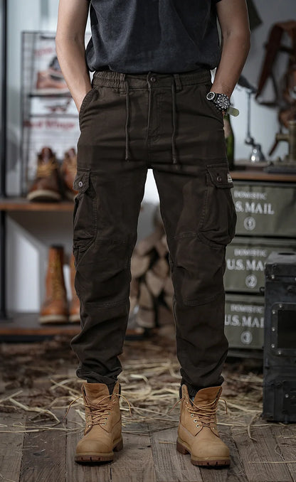 Calveto Plus Size American-style Vintage Cargo Pants