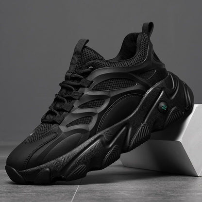 Calveto New Trend Leather Thick Sole Luxury Cowhide Sneakers