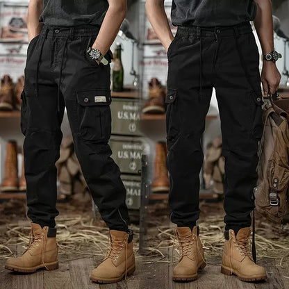 Calveto Plus Size American-style Vintage Cargo Pants