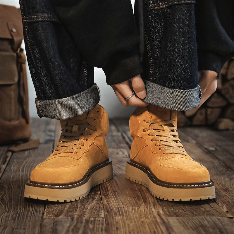 Calveto Handmade Retro British Martin Boots|Versatile Leather Boots for Men