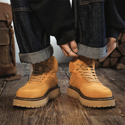 Calveto Handmade Retro British Martin Boots|Versatile Leather Boots for Men