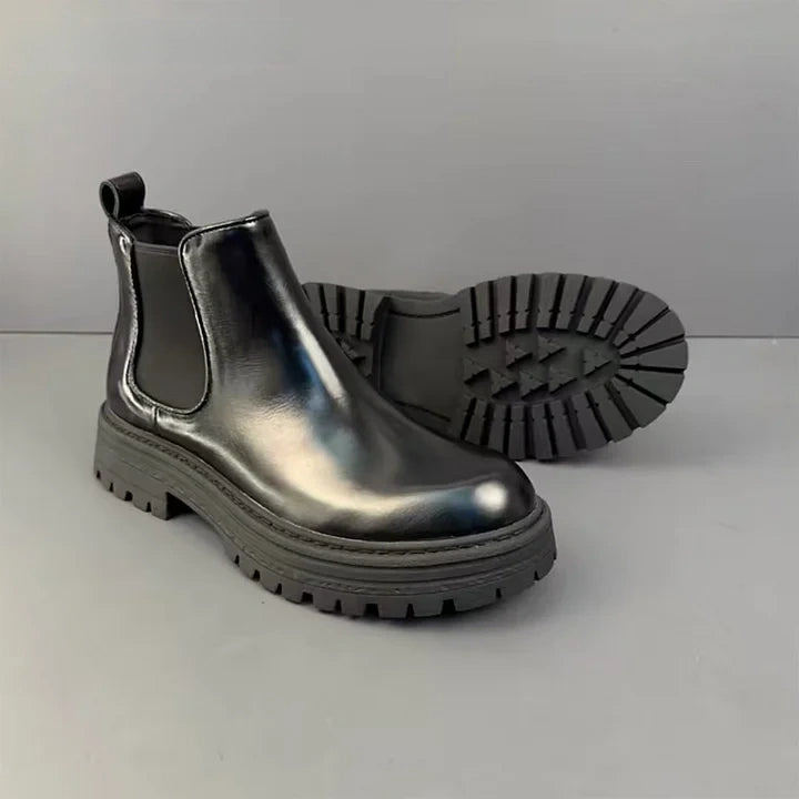 Calveto Handmade Retro Horsehide Chelsea Boot |Mid-top Martin Boots