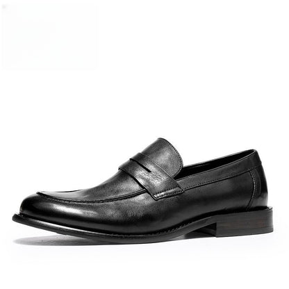 Calveto Business Casual Loafers | Glossy Genuine Cowhide Loafers for Men