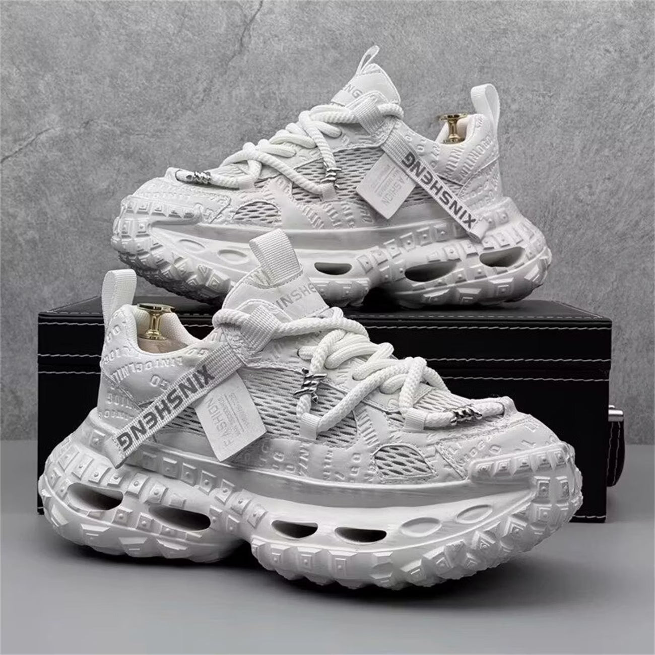 Calveto™ Deconstructed Layered Chunky Sneakers – Vintage Wash
