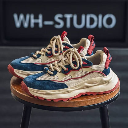 Calveto Handmade Retro Chunky Sneakers|Casual Jogging Shoes