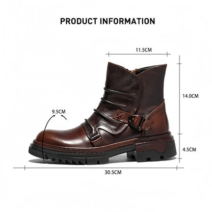 Calveto Handmade Cowhide Retro British Style Chelsea Fashion Boots