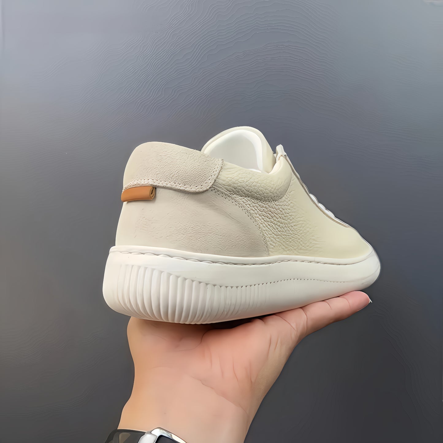 Calveto Simple Summer Fashion Casual White Sneakers | Genuine Leather Comfy Skate Shoes