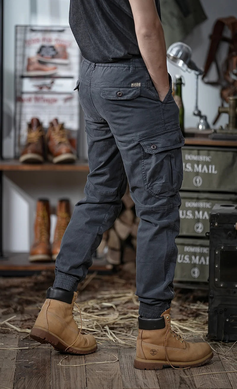 Calveto Plus Size American-style Vintage Cargo Pants
