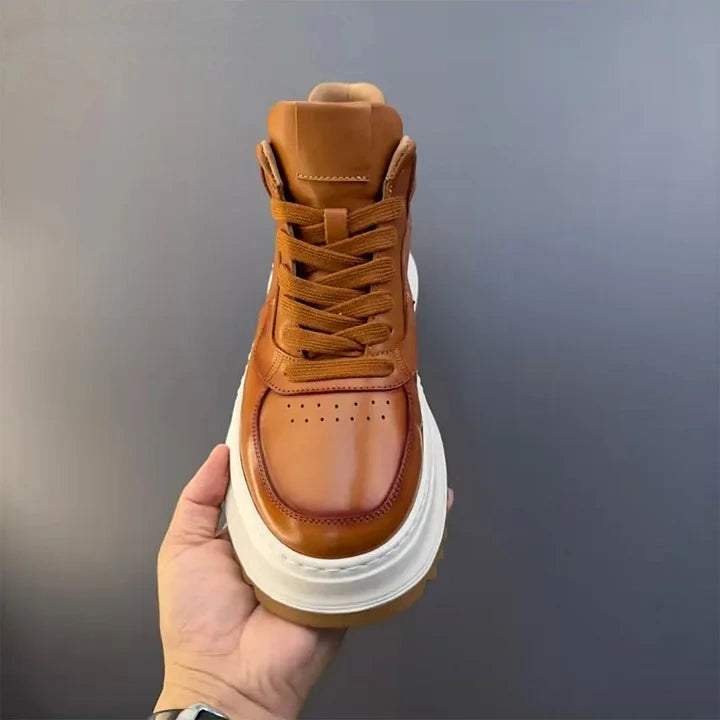 Calveto Handmade Retro Mid-top Casual Men Boots