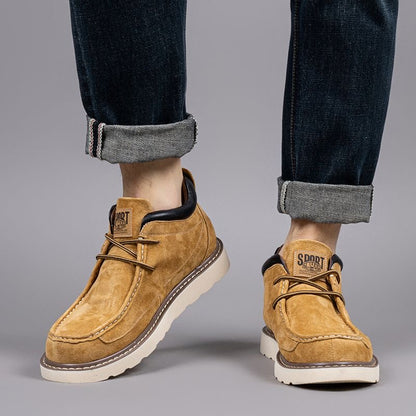 Calveto Handemade Retro British Style Trend Casual Leather Boots | Martin Boots