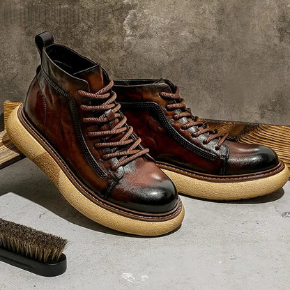 Calveto Leather Martin Thermal Fashion Luxury Men's Boots