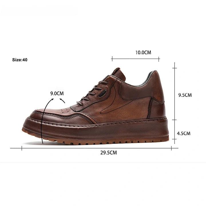Calveto Handemade Retro British Style Trend Thick Sole Sneakers| Martin Boots
