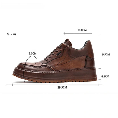 Calveto Handemade Retro British Style Trend Thick Sole Sneakers| Martin Boots