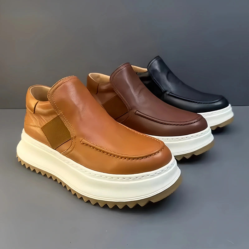 Calveto Handmade Retro British Style Horsehide Ankle Boot