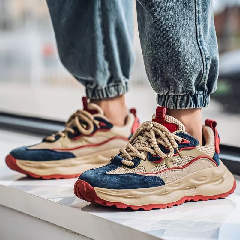 Calveto Handmade Retro Chunky Sneakers|Casual Jogging Shoes