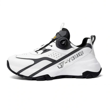 Calveto Breathable Casual Cowhide Chunky Sole Height-Enhancing Sneakers