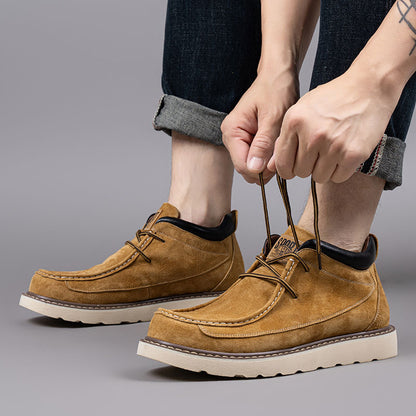 Calveto Handemade Retro British Style Trend Casual Leather Boots | Martin Boots