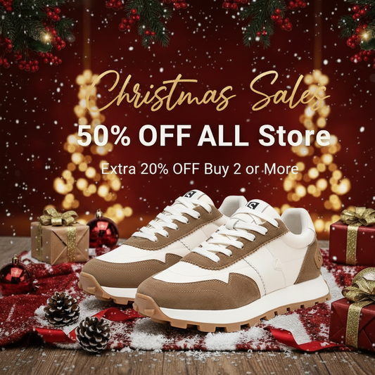 Calveto Handmade Retro Horsehide Casual Jogging Sneakers