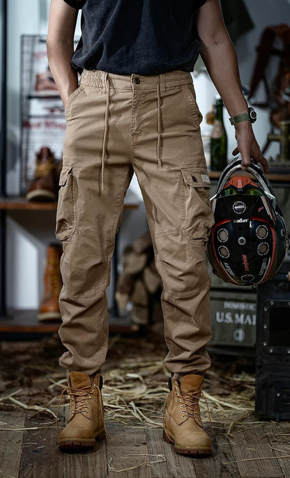 Calveto Plus Size American-style Vintage Cargo Pants