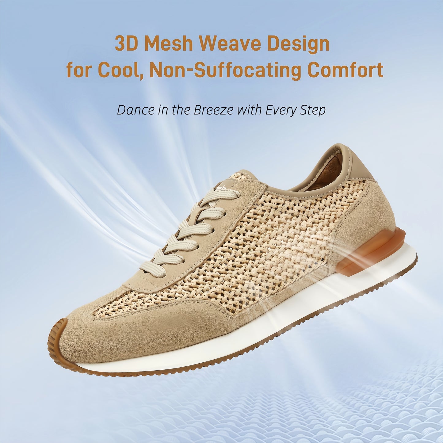 Woven Breathable Mesh Casual Sneakers for Summer 2025 | Genuine Leather & Retro Style