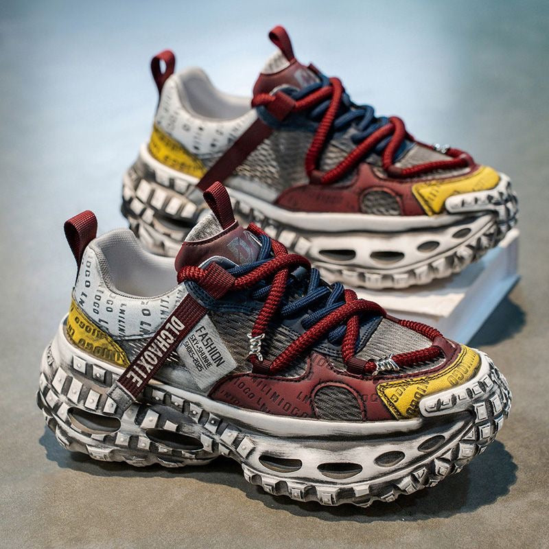 Calveto™ Deconstructed Layered Chunky Sneakers – Vintage Wash