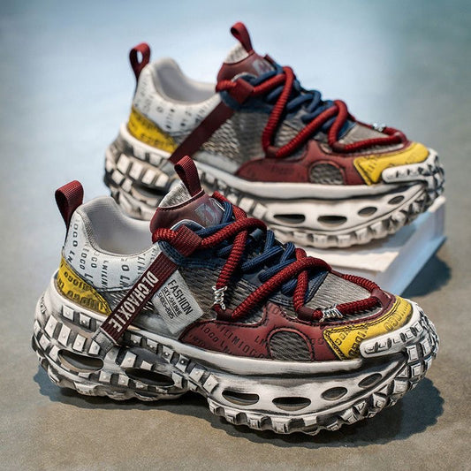 Calveto™ Deconstructed Layered Chunky Sneakers – Vintage Wash