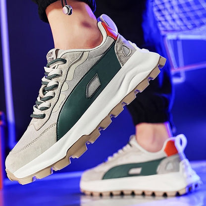 Calveto™ All-Day Comfort TrailRunner Chunky Sneakers | Breathable Mesh & Suede