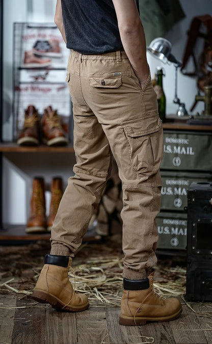 Calveto Plus Size American-style Vintage Cargo Pants