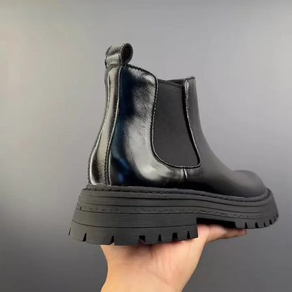 Calveto Handmade Retro Horsehide Chelsea Boot |Mid-top Martin Boots