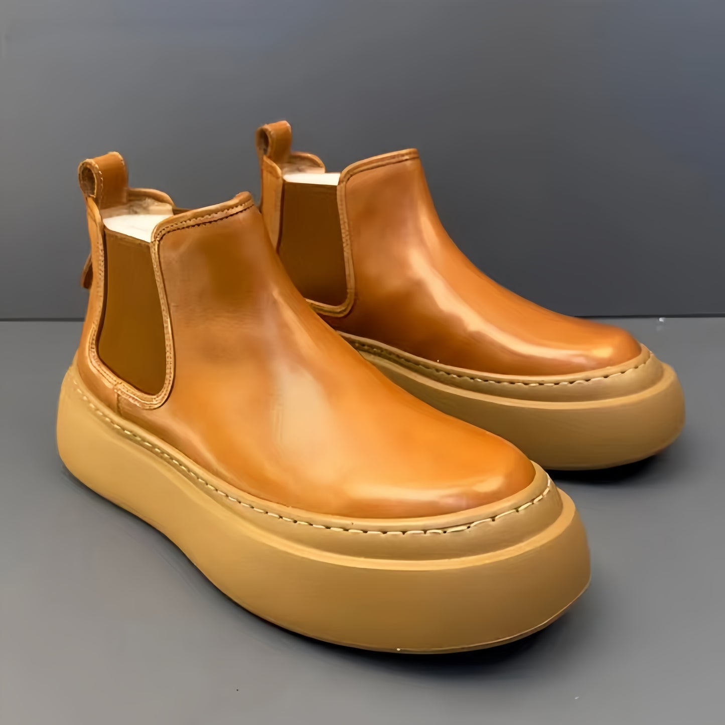 Calveto Handmade Retro Horsehide Chelsea Boot| Sports Style