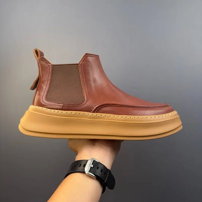 Calveto Handmade Retro Horsehide Chelsea Boots | Vintage British Style Martin Boot