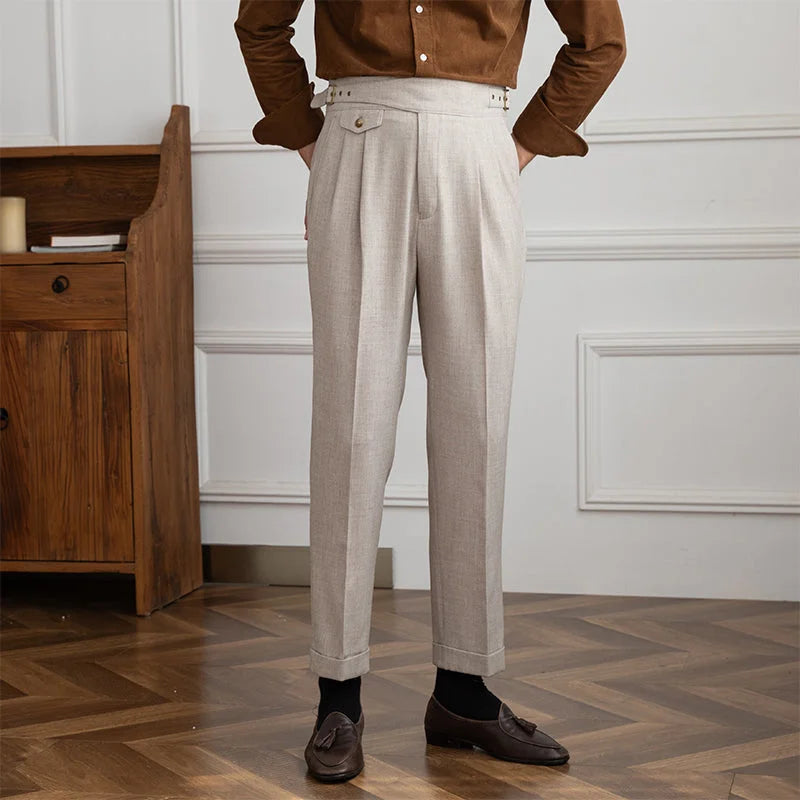 Calveto High-waisted Straight-leg Pants