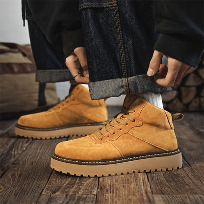 Calveto Handmade Retro British Martin Boots|Versatile Leather Boots for Men