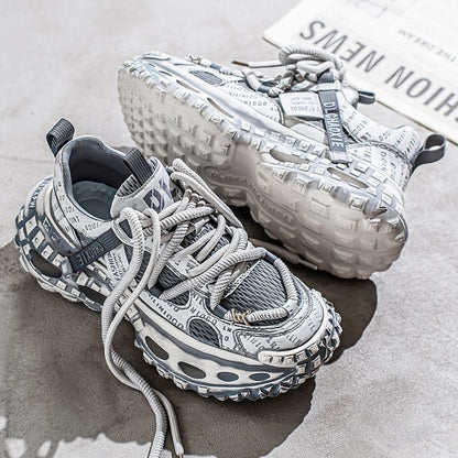 Calveto™ Deconstructed Layered Chunky Sneakers – Vintage Wash