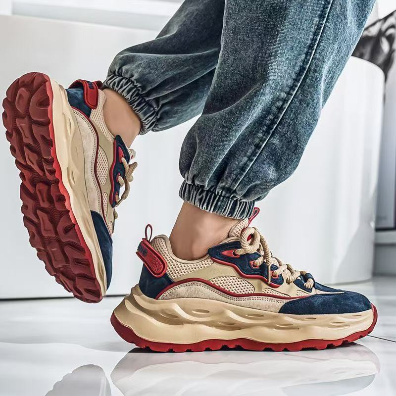 Calveto Handmade Retro Chunky Sneakers|Casual Jogging Shoes