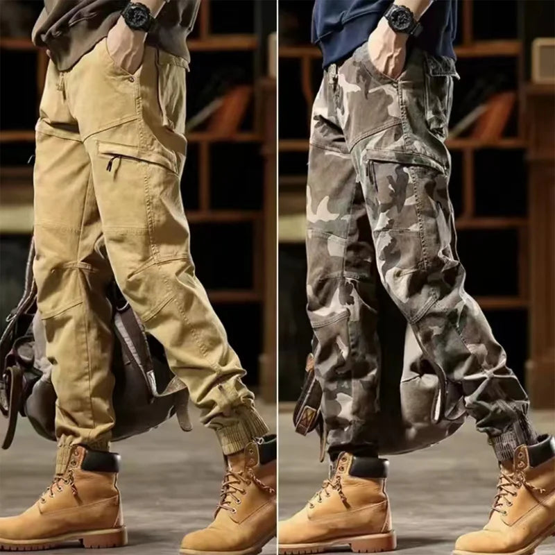 Calveto Vintage Casual Cargo Pants