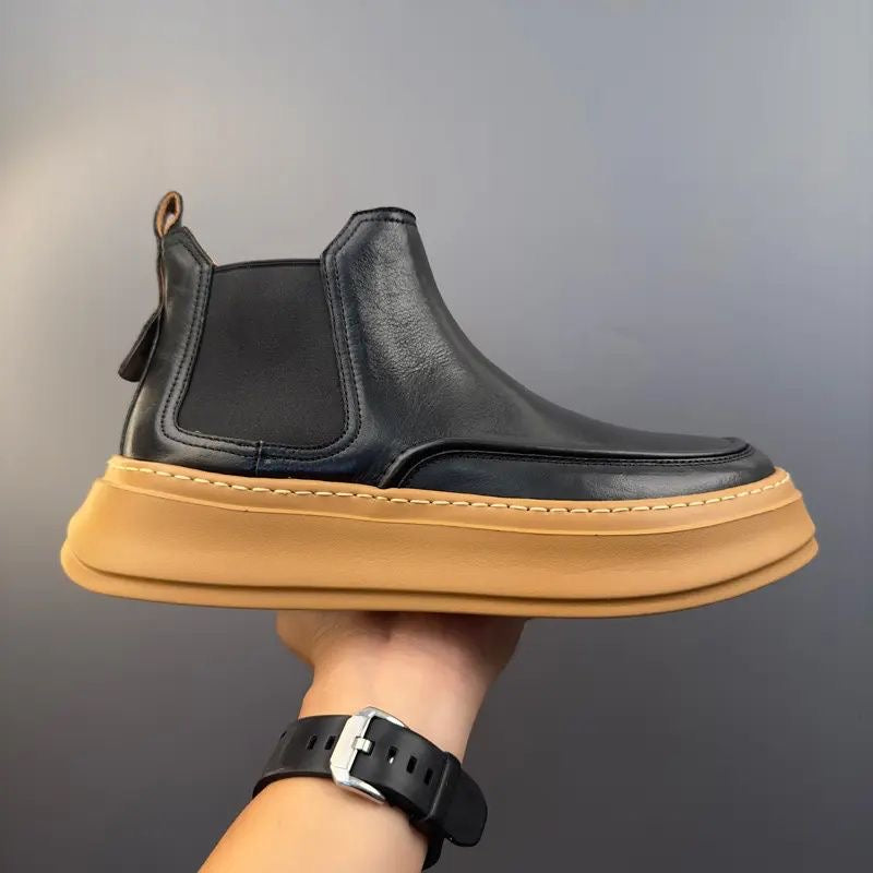 Calveto Handmade Retro Horsehide Chelsea Boots | Vintage British Style Martin Boot