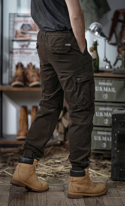 Calveto Plus Size American-style Vintage Cargo Pants
