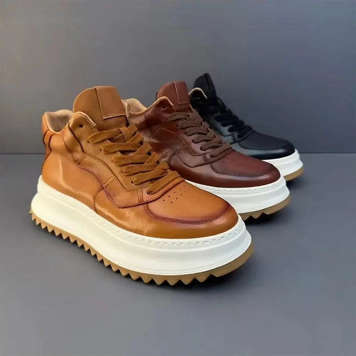Calveto Handmade Retro Mid-top Casual Men Boots