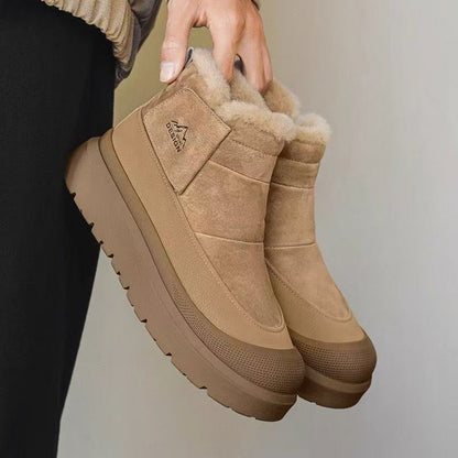 Calveto Men's Winter Snow Rugged Suede Leather Boots | Cold Weather Warm Outdoor Boots