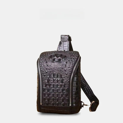 New men's trendy crocodile pattern chest bag